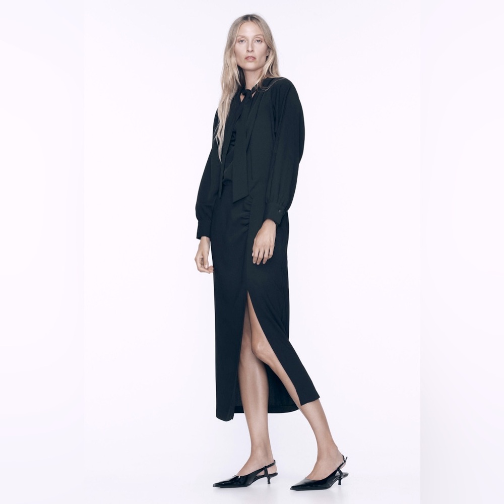 Zara Crepe Midi Dress Size XS